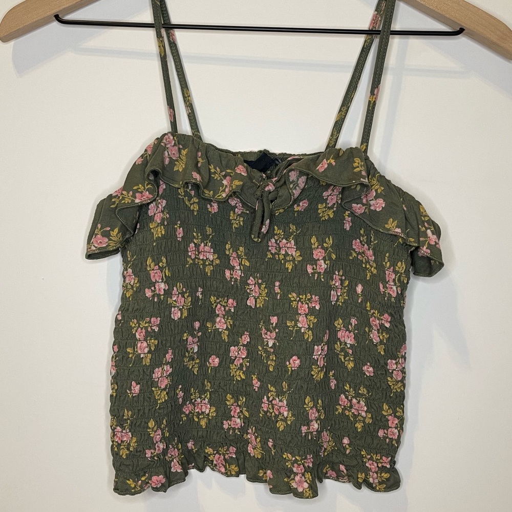 AEO Floral Cropped Tank